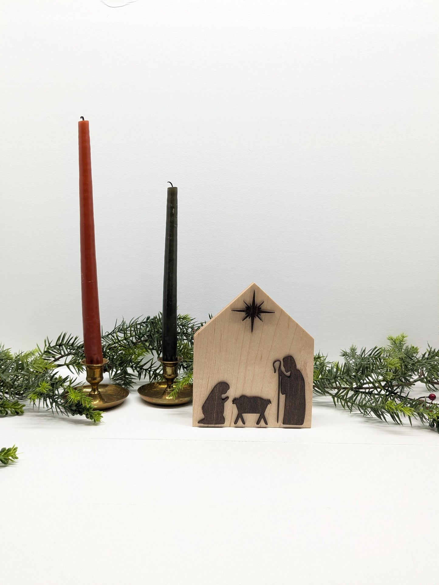 Handmade Wooden Nativity Scene: Christmas Decor