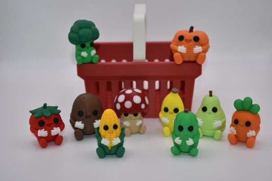 Vegetable Friends Basket Set - Fun Pretend Play Toy for Kids