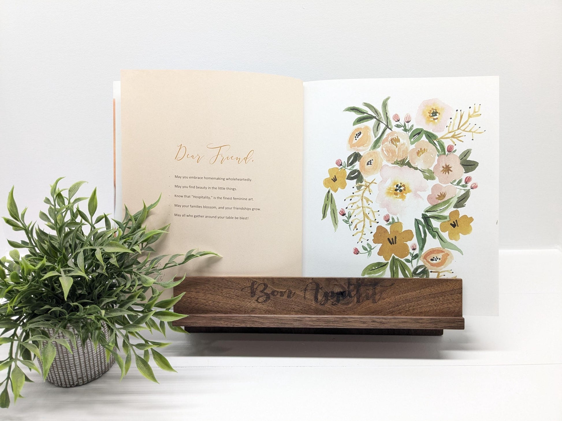 Handmade Wooden Cookbook Stand