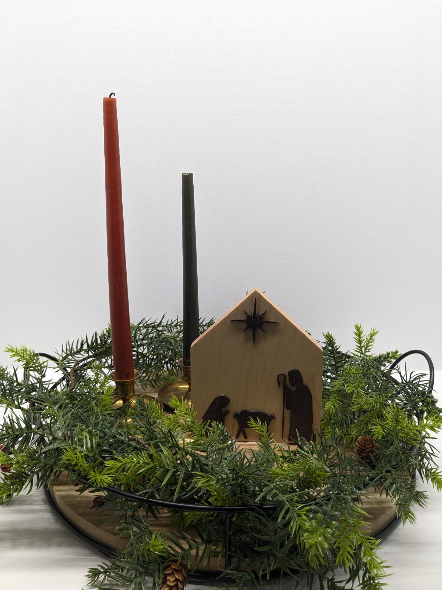 Handmade Wooden Nativity Scene: Christmas Decor