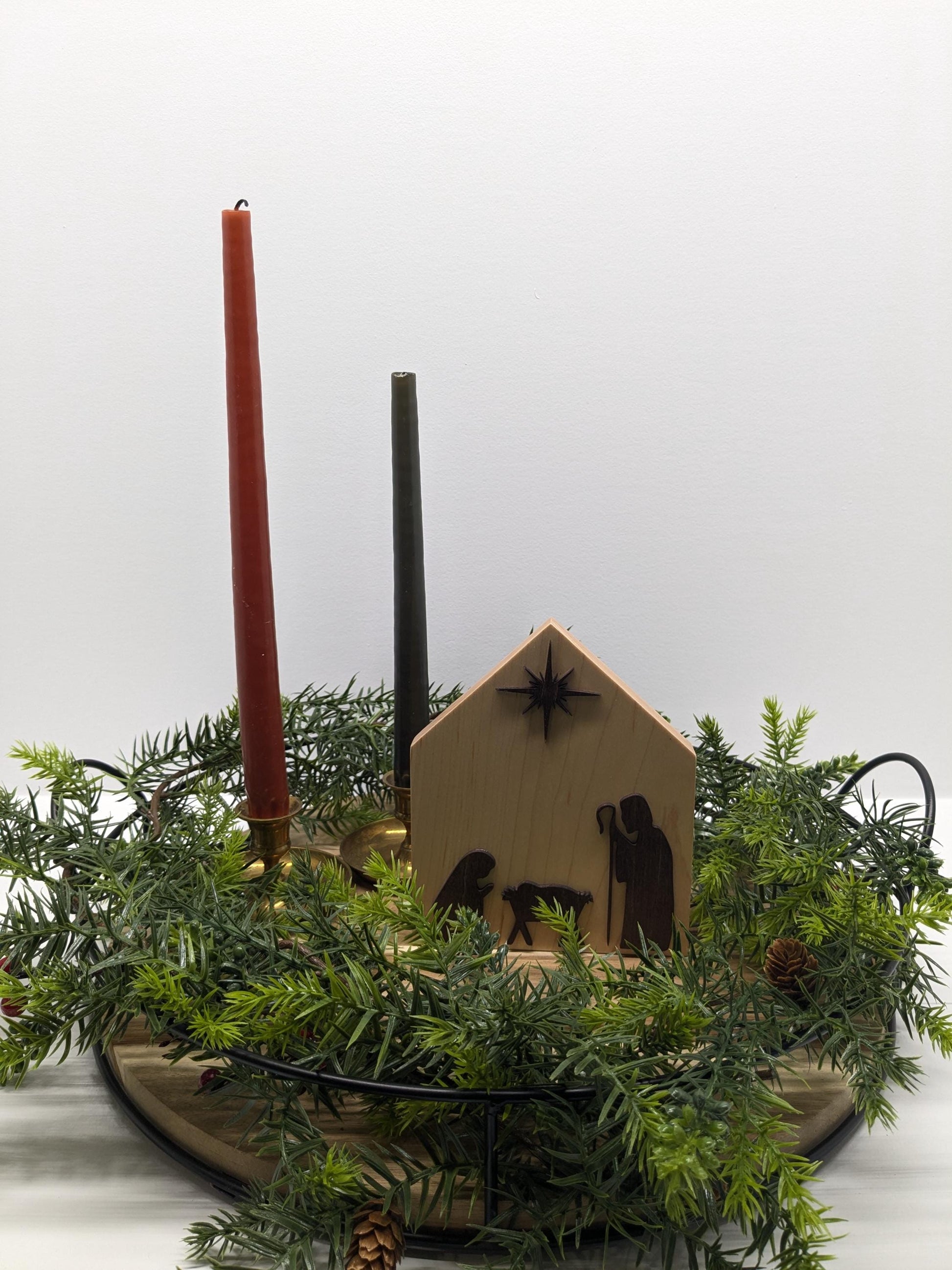 Handmade Wooden Nativity Scene: Christmas Decor