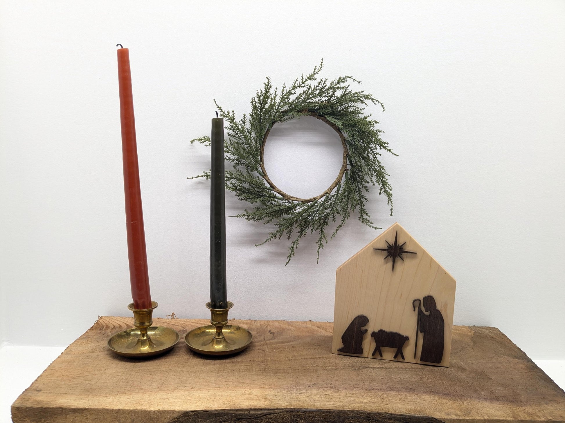 Handmade Wooden Nativity Scene: Christmas Decor