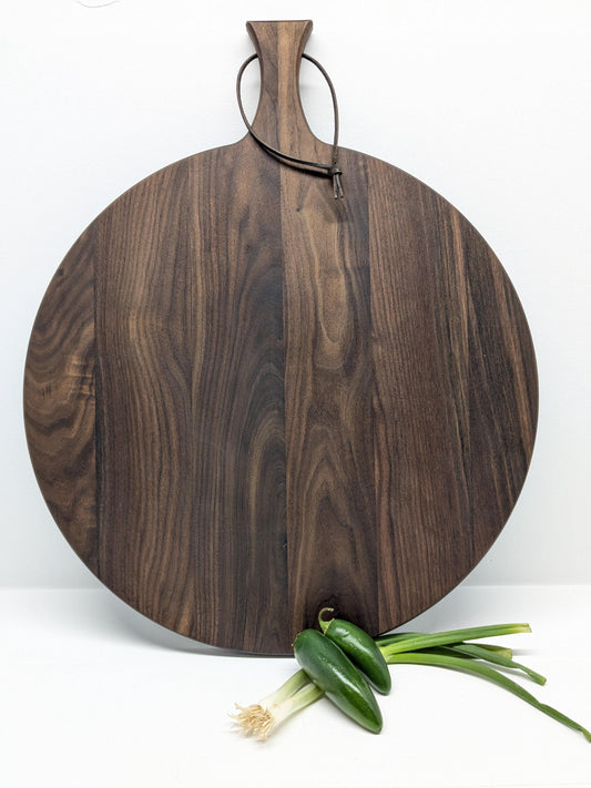 Handmade Wooden Round Charcuterie Board Walnut