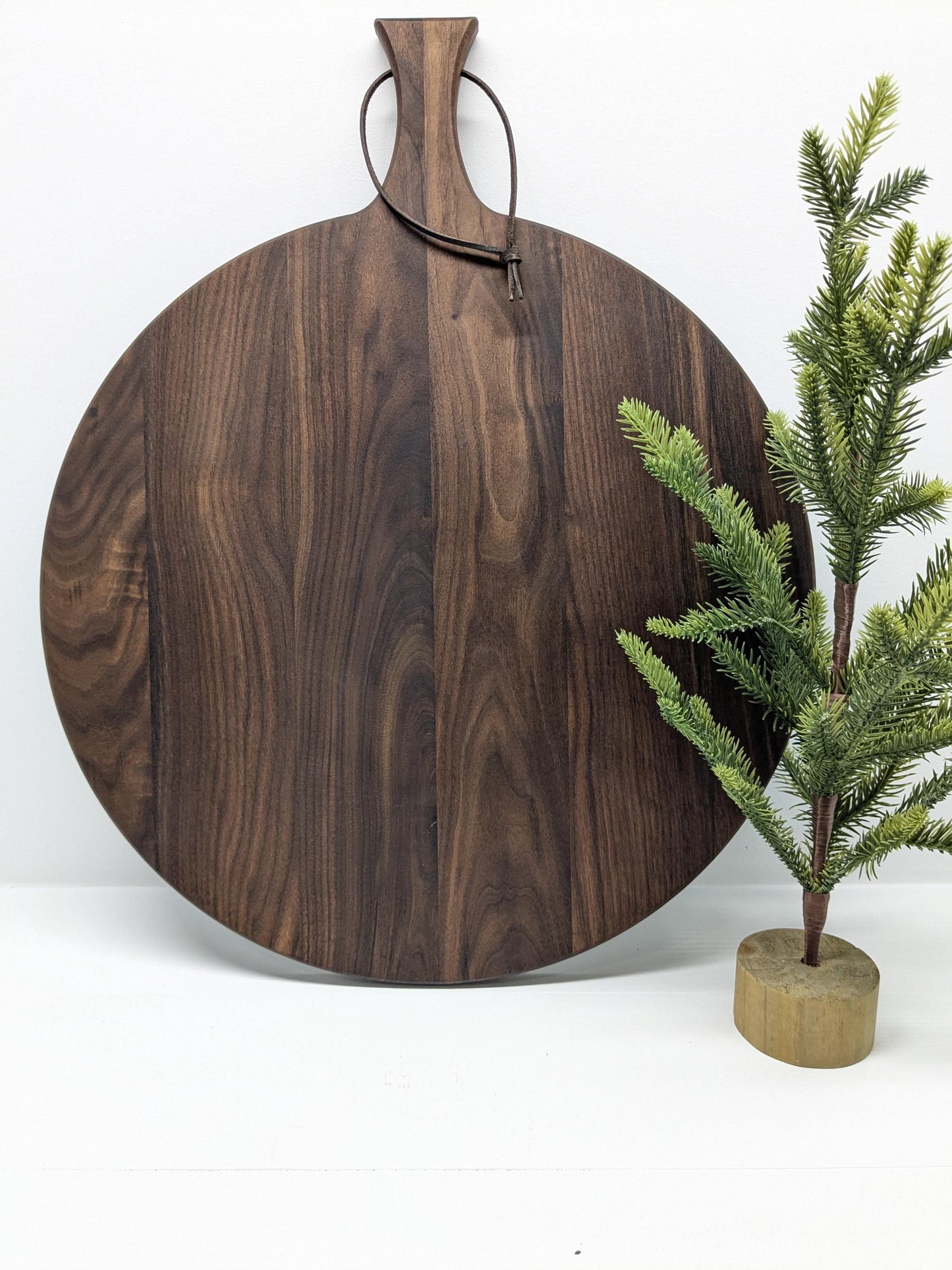 Handmade Wooden Round Charcuterie Board Walnut