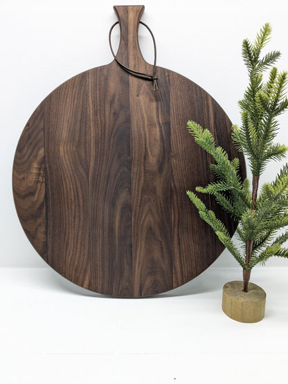 Handmade Wooden Round Charcuterie Board Walnut
