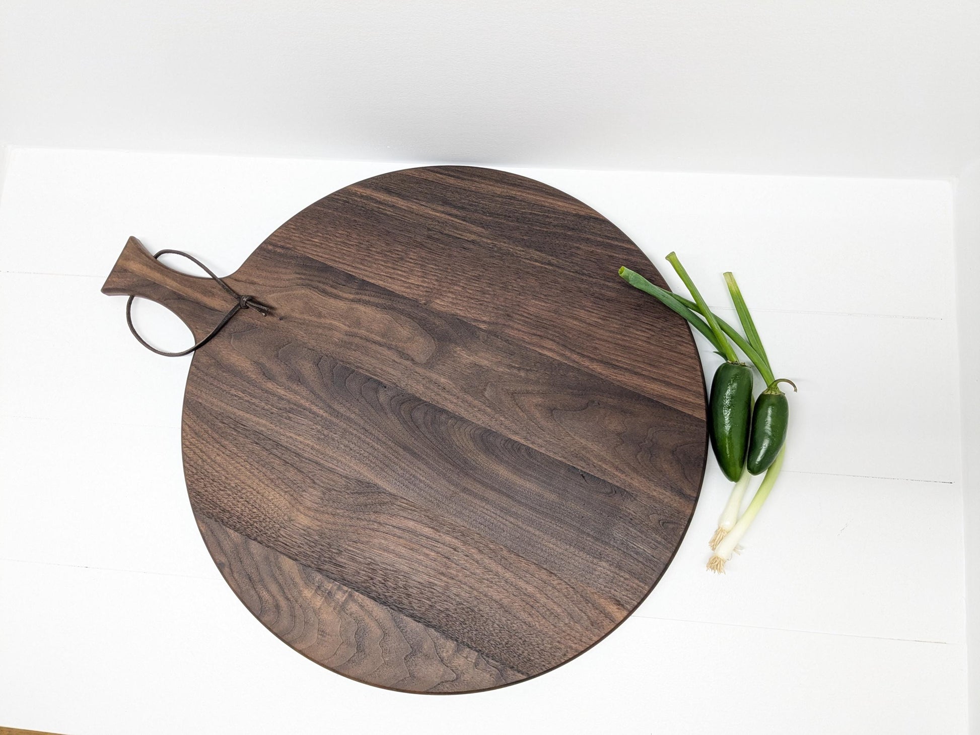 Handmade Wooden Round Charcuterie Board Walnut