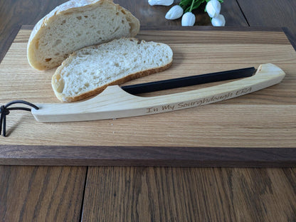 Personalized Wooden Bread knife. Add custom name or text.