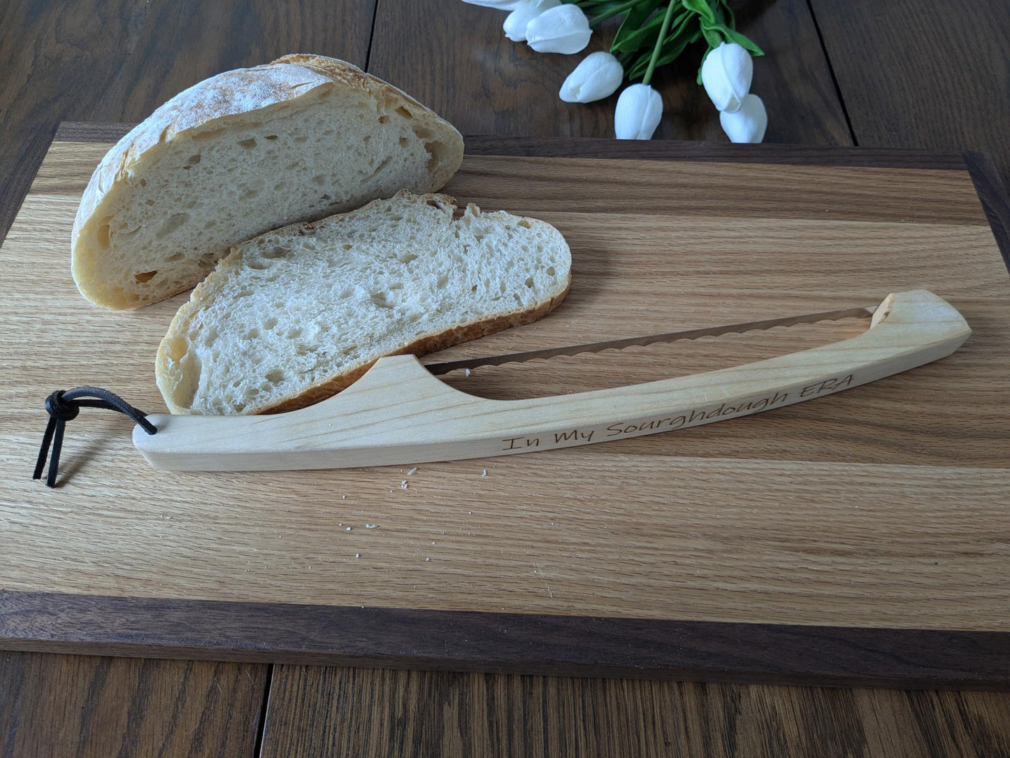 Personalized Wooden Bread knife. Add custom name or text.