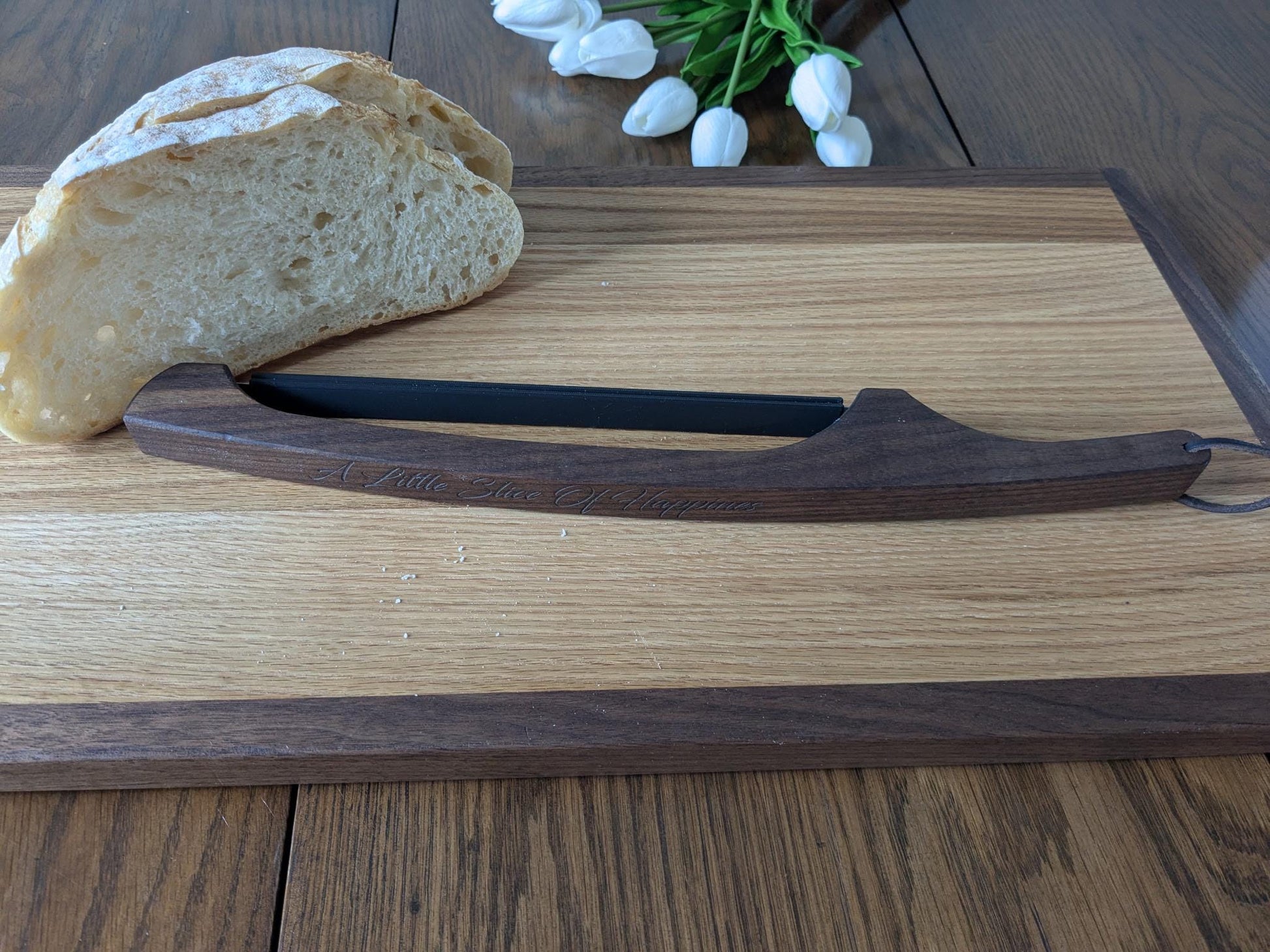 Personalized Wooden Bread knife. Add custom name or text.