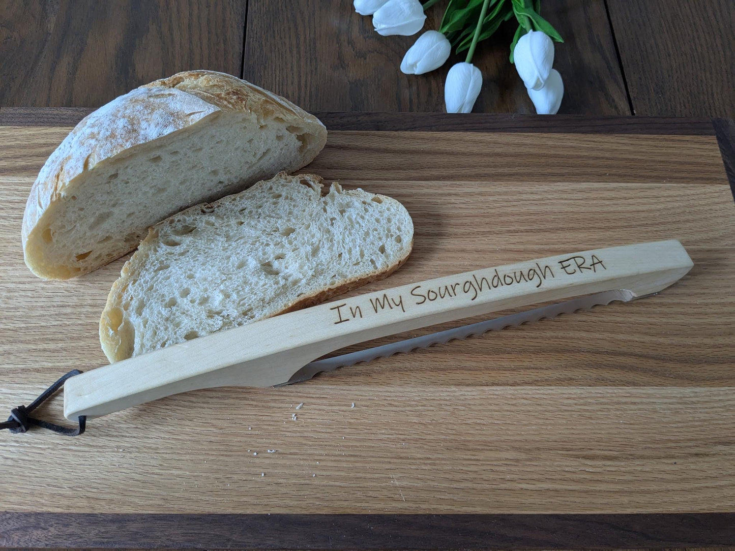 Personalized Wooden Bread knife. Add custom name or text.