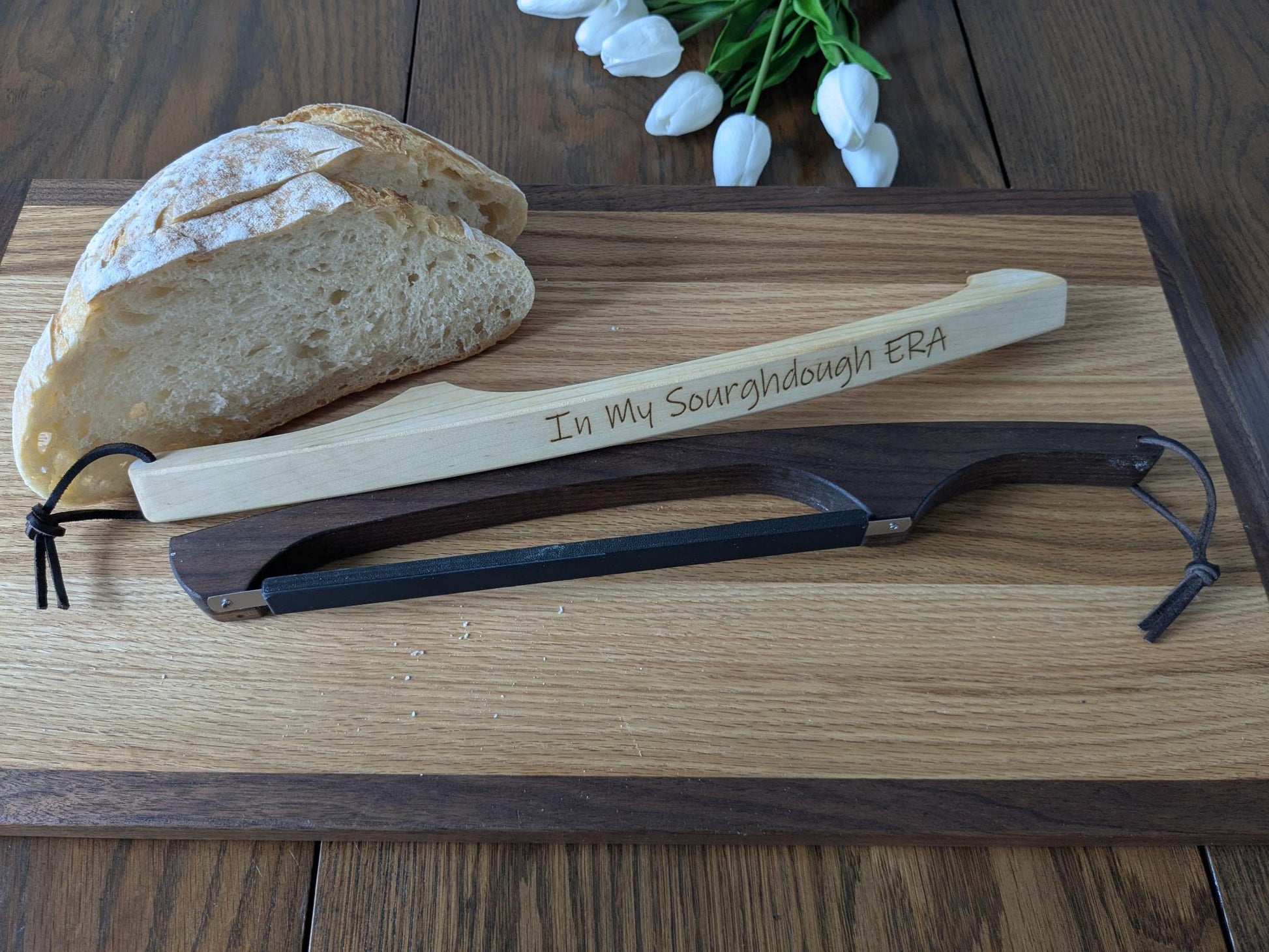 Personalized Wooden Bread knife. Add custom name or text.
