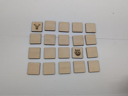 Engraved Wooden Animal Memory Game: Montessori Matching Toy with 3D Printed Storage
