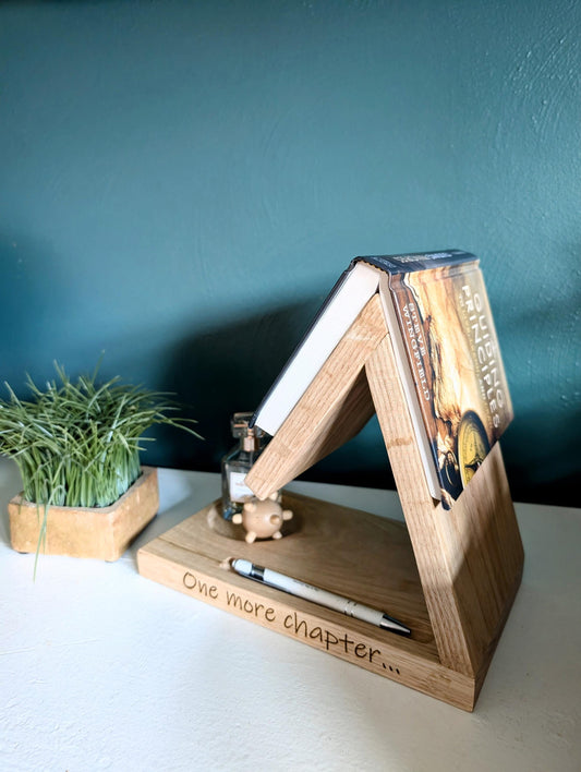 Minimalist Book Rest | Reading Stand with Engraving | Perfect Gift for Readers