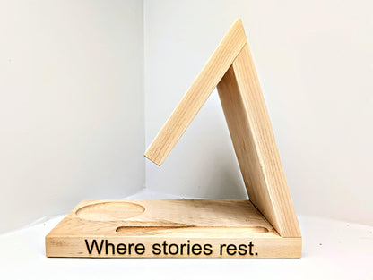 Minimalist Book Rest | Reading Stand with Engraving | Perfect Gift for Readers